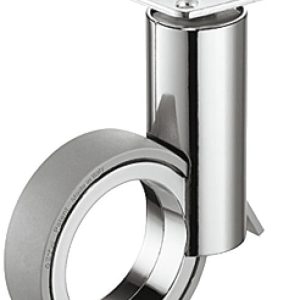 Häfele Lenkrolle H4820 Tragkraft 50 kg Design-Möbelrolle lenkbar, Anschraubplatte – verchromt