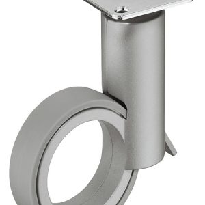 Häfele Lenkrolle H4820 Tragkraft 50 kg Design-Möbelrolle lenkbar, Anschraubplatte – Alufarben