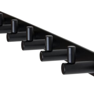 Gedotec Hakenleiste MOON aus Edelstahl schwarz, 6 Haken