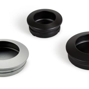 Viefe Muschelgriff TAP aus Metall rund schwarz, Schwarz matt – Ø 60 mm