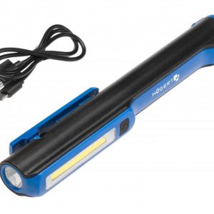 Högert Inspektionstaschenlampe COB 3W mit Magnet und Haken, aufladbar