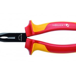 Högert Flachrundzange gerade zum Arbeiten unter Spannung bis 1000V, 200 mm