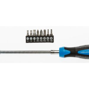Högert Flexibler Schraubendreher mit 8 Bits