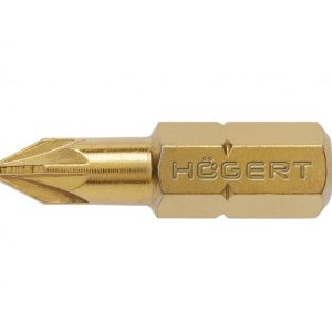 Högert Pozidriv PZ Bits 25 mm mit Titannitrid Beschichtung, 5 Stück, PZ0 – 2 Stück