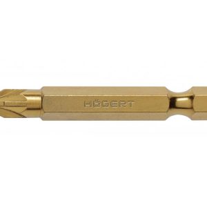 Högert Pozidriv PZ2 Bits 50 mm aus Stahl mit Titannitrid Beschichtung, 2 Stück