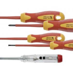 Högert Schraubendreher-Satz zum Arbeiten unter Spannung bis 1000V, 5-tlg Högert Schraubendreher-Satz zum Arbeiten unter Spannung bis 1000V, 5-tlg