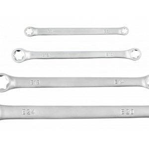 Högert Torx-Ringschlüssel-Satz aus Stahl DIN 3113, E6 – E24 mm, 4-tlg