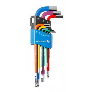 Högert Sechskantschlüsselsatz farbcodiert, 9-tlg