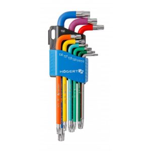 Högert Torx-Schlüsselsatz TX farbcodiert, 9-tlg