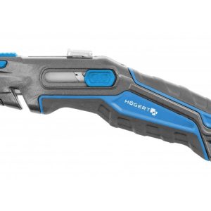 Högert Cuttermesser aus Aluminium mit Trapezklinge & automatischem Rückzug Klingenbreite 19 mm