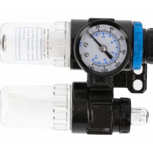 Högert Luftfilter mit Manometer und Öler für Druckluft- und Lackierwerkzeuge 1/4 Zoll, 25 / 15 ml