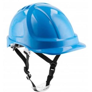 Högert Schutzhelm PLONER mit Halteriemen, Blau