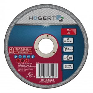 Högert Korundscheibe zum Schneiden von Nichteisenmetallen, D 125 mm, 1,6 mm