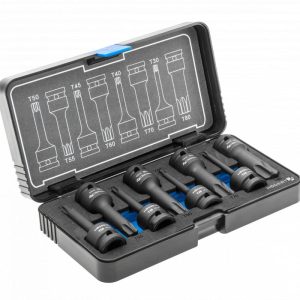 Högert Schlagschrauber-Einsatz-Set Torx, 1/2 Zoll,  T30 – T80, 8-tlg