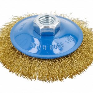 Högert Scheiben-Drahtbürste mit M14-Gewinde, D 100 mm, 0,3 mm Stahldraht