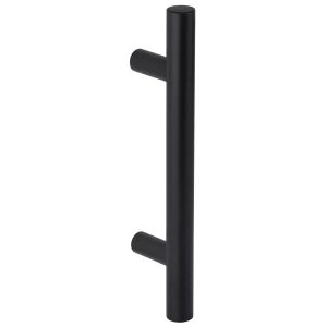 Fimet Stoßgriff aus Edelstahl rund schwarz 210 x 350 mm