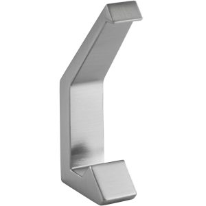 Mital Garderobenhaken TINY / TAURUS aus Metall eckig, 18 x 91 x 47 mm – Edelstahl-Optik