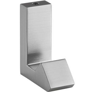 Mital Garderobenhaken TINY / TAURUS aus Metall eckig, 18 x 47 x 32 mm – Edelstahl-Optik