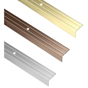 Alfer Treppenkantenprofil  25×20 mm Aluminium Treppenwinkel L-Form gelocht, Silber matt – 2000 mm