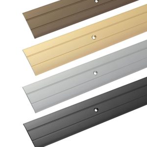 Alfer Übergangsprofil aus Aluminium Flach gelocht 37 x 2,5 mm, schwarz matt eloxiert – 2000 mm