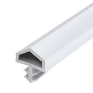 Gedotec Zimmertürdichtung M680 aus PVC für Innentüren mit günstigem Drehpunkt, Weiß – 25 Meter