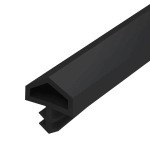 Gedotec Zimmertürdichtung M680 aus PVC für Innentüren mit günstigem Drehpunkt, Schwarz – 25 Meter