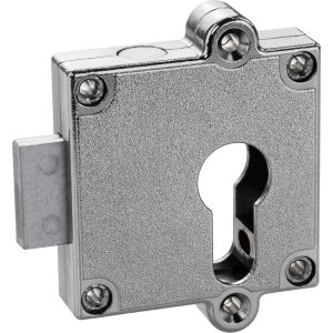 Häfele Aufschraub-Riegelschloss H6110 Schloss Profilzylinder, Dornmaß 40 mm