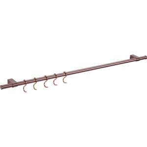 Gedotec Küchenreling aus Metall brüniert inkl. 5 Haken, 1200 mm