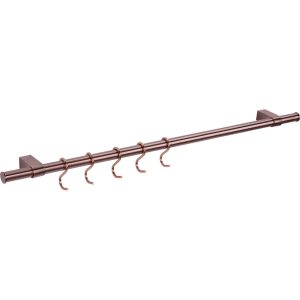 Gedotec Küchenreling aus Metall brüniert inkl. 5 Haken, 600 mm
