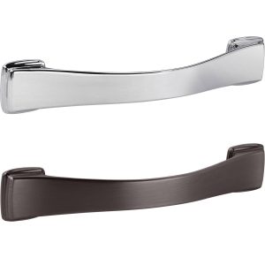 Gedotec Möbelgriff LOTUS aus Metall, BA 128 mm, Edelstahl-Optik dunkel