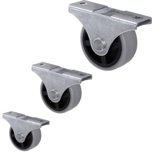 Siso Bockrolle CASTOR grau für harte Böden, Ø 40 mm