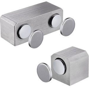 Siso Glastürmagnet aus Edelstahl zum Kleben Haltekraft 2 kg, für Doppeltür 2 kg