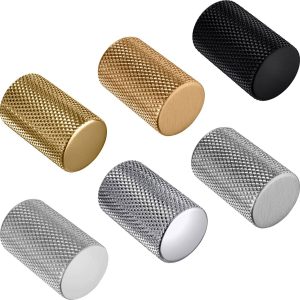 Viefe Möbelknopf GRAF Aluminium geriffelt Ø 17,5 mm, Edelstahl-Optik