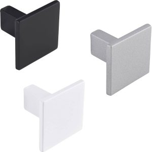 Gedotec Möbelknopf ROCK aus Metall eckig 28 x 28 mm, Silber matt