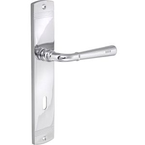 Fimet Langschildgarnitur CALLIOPE aus Messing DIN-Norm Chrom poliert, BB – Buntbart