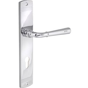 Fimet Langschildgarnitur CALLIOPE aus Messing DIN-Norm Chrom poliert, PZ – Profilzylinder