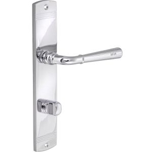 Fimet Langschildgarnitur CALLIOPE aus Messing DIN-Norm Chrom poliert, WC – Badezimmer