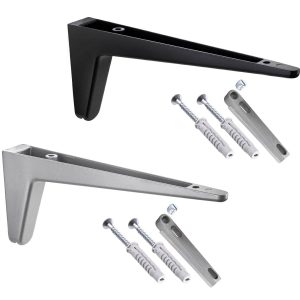Gedotec Regalkonsole PINOCCHIONE aus Metall Tragkraft 80 kg, Silberfarben – RAL 9006