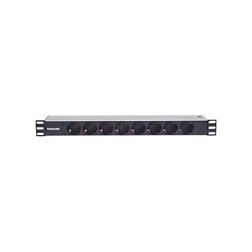 Intellinet 19'' 1.5U Rackmount 8-Way Power Strip - German Type'', With LED Indicator Only, No Surge Protection, 1.6m Power Cord - Steckdosenleiste'