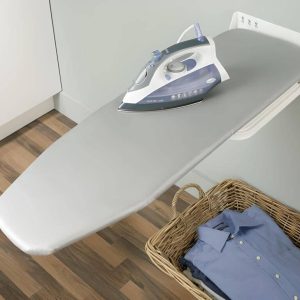 Häfele IRONFIX Bügelbrett aus Stahl, Wandmontage klappbar & schwenkbar 180°, Aluminium
