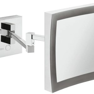 Häfele Kosmetikspiegel H1050 Messing chrom poliert quadratisch