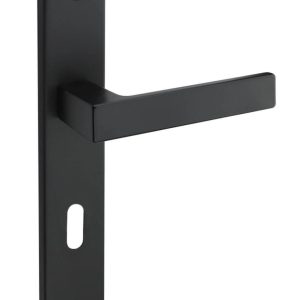 Fimet Langschildgarnitur PUSH aus Aluminium schwarz matt DIN Norm 72 mm, BB – Buntbart