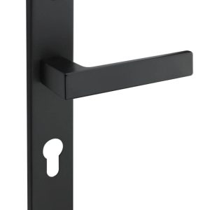Fimet Langschildgarnitur PUSH aus Aluminium schwarz matt DIN Norm 72 mm, PZ – Profilzylinder