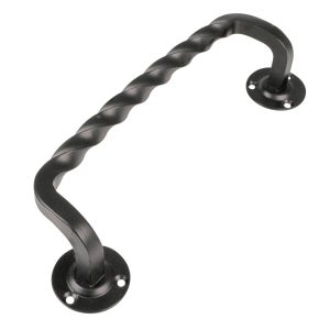 Gedotec Torgriff DACHSTEIN aus Stahl gekröpft schwarz antik, 253 mm