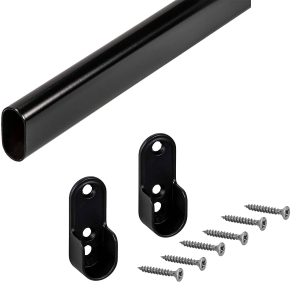 Gedotec Schrankrohr BLACK aus Stahl schwarz oval 30 x 15 mm, 1500 mm