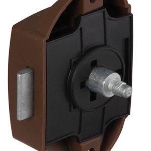 Häfele Riegelschloss PUSH-LOCK mit Druckknopf-Verriegelung einseitig, Kunststoff braun