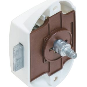 Häfele Riegelschloss PUSH-LOCK mit Druckknopf-Verriegelung einseitig, Kunststoff weiß