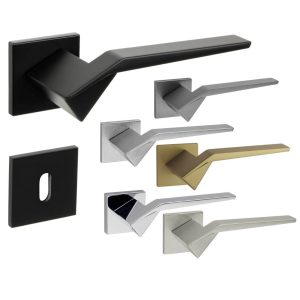 Fimet Türdrücker ORIGAMI 1210-213 aus Edelstahl, PZ – Profilzylinder – Chrom satiniert