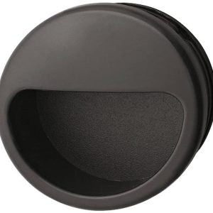 Häfele Muschelgriff aus Kunststoff rund Ø 55 mm mit Aussparung, schwarz