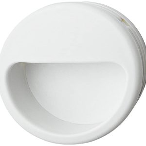 Häfele Muschelgriff aus Kunststoff rund Ø 55 mm mit Aussparung, Weiß